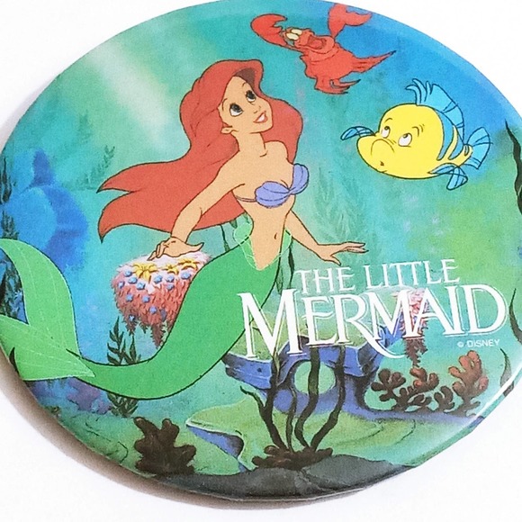 Vintage Disney Little Mermaid Button Ariel Flounder & Sabastian (4d) - Picture 3 of 4